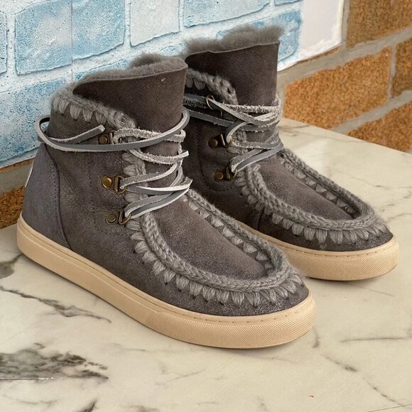 MOU Sneaker boots Lace-Up Size 37/7 Gray - Picture 1 of 8